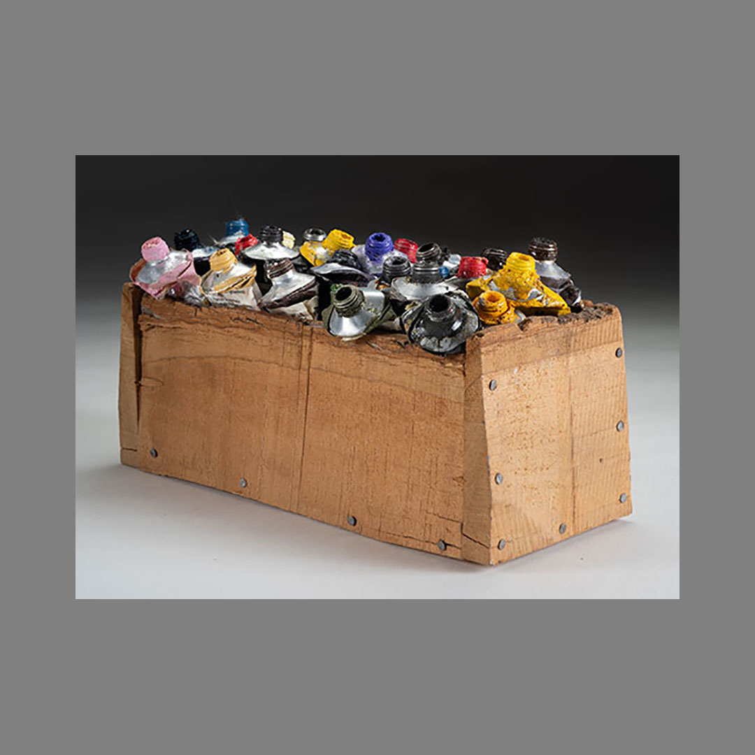 Wood Box, Paint Tubes, 5” x 8.75” x 3.5” 